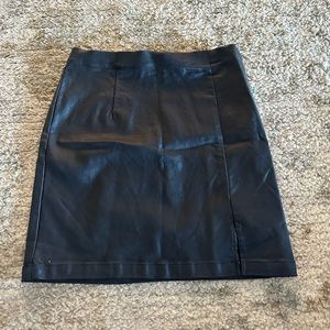 Black Faux Leather Mini Skirt